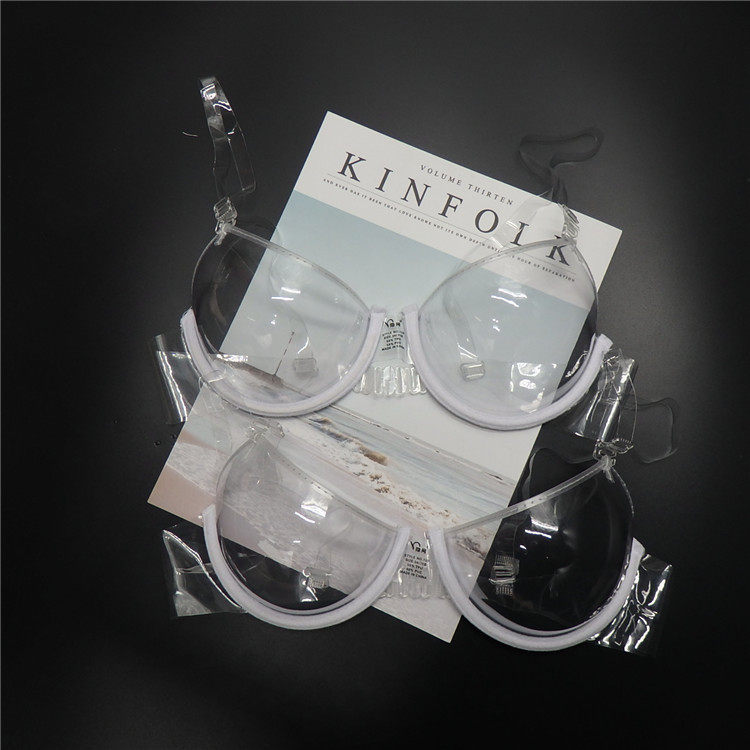 2019 new foreign trade invisible transparent perspective underwear TPU plastic sexy bra free bra