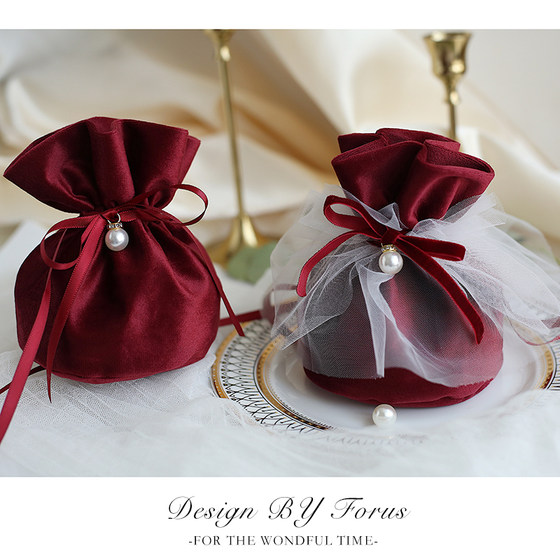 Forus wedding creative velvet wedding candy bag mesh gauze skirt bag souvenir Christmas packaging same style as Xiaohongshu