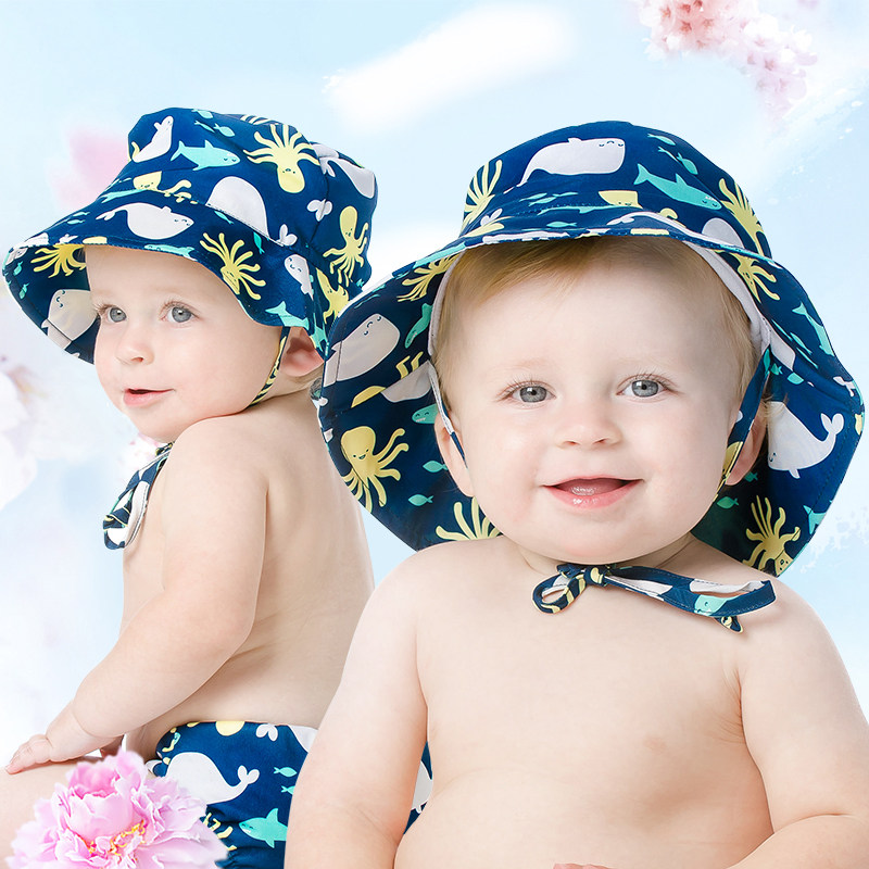 American bumkins male and female baby children's sun hat light and thin breathable fisherman hat Sun Hat sun hat
