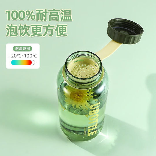 Fuguang Water Cup for Men, Large-Capacity Plastic Water Bottle, Student High-Temperature Resistant Summer Sports Bottle, New Fitness Space Cup