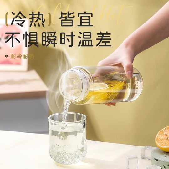 Fuguang Large-Capacity Space Cup Portable Handle Filter Tea Cup Plastic with Scale High Temperature Resistant Student Simple Water Cup