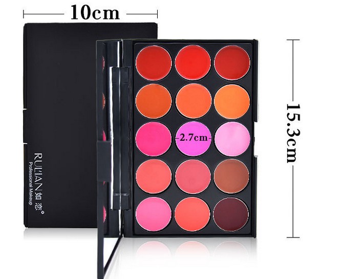 Lipstick plate 15 colors photo studio makeup school beginner lipstick plate lip gloss lip jelly box makeup lipstick board