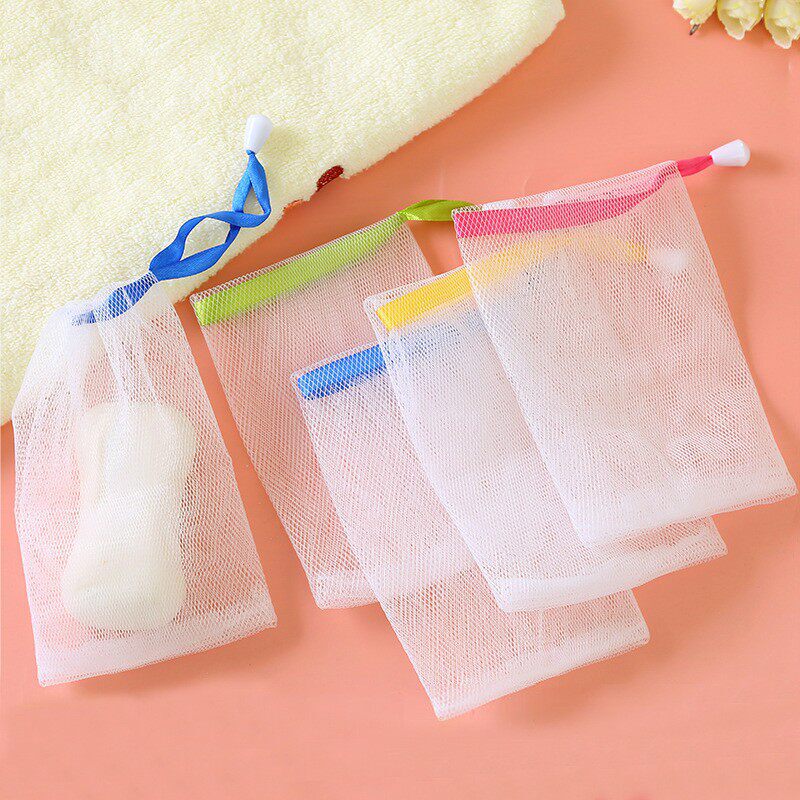 Foaming Net Soap Storage Organizer, Hangable Foaming Net, Handmade Soap Collector, Soap Net Bag Grid for Collecting Leftover Soap