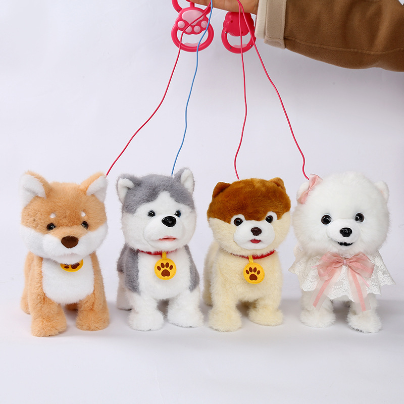 Children's Pet Simulation Dog Doll, Plush Electric Toy, Sound-Making Doll, Can Walk and Bark, Electric Doll
