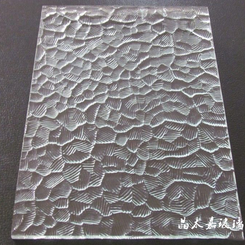 Temperable ultra-white stone pattern silver wave three-dimensional embossed glass art glass door and window partition screen manufacturers custom-made