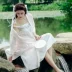 Yi Er Le chính hãng đồ ngủ phụ nữ mùa thu thêu retro phong cách Trung Quốc váy ngủ dệt cotton áo choàng dài tay - Night Robe Night Robe