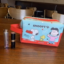 ins Korea cartoon Snoopy Portable Bag tote bag tote bag large capacity PU cosmetic bag