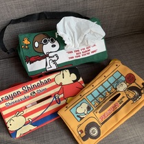 Daily single canvas Snoopy car hanging tissue cover car bus tissue box paper bag paper cover paper cover