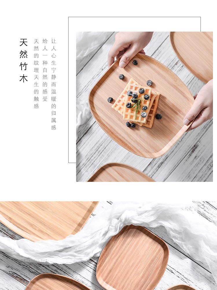 Nhật Bản phong cách tre gỗ pallet gỗ rắn tấm hình chữ nhật Tre tấm gỗ tấm gỗ khay gỗ khay trà tấm nướng - Tấm khay trà gỗ chạm khắc