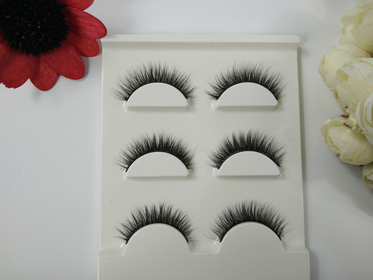 3D thuần thủ công lông mi giả 18 stereo mô phỏng nhiều lớp lông mi tự nhiên dài phim trường trang điểm đám cưới để gửi keo lông mi chồn