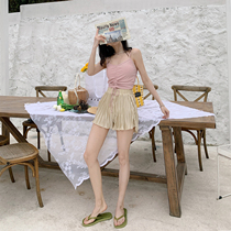 deepv vcruan swimsuit female conservative fairy Fan Xian thin belly cover split three-piece holiday hot spring swimsuit