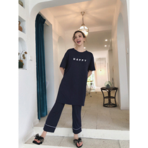 deepv vcruan loose modal home wear suit womens short-sleeved trousers cotton mid-length pajamas night dress