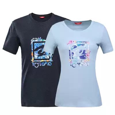 Pathfinder short-sleeved pure cotton outdoor summer T-shirt couple breathable printing short-sleeved quick-drying T-shirt TAJH81849