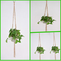 Hemp rope diy orchid flower pot handmade basket wall hanging hanging flower device hand-made hanging American net Bag Hanger gardening