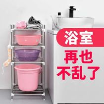 Stainless steel storage rack washstand kitchen rack multifunctional toilet bathroom shelf landing pot rack