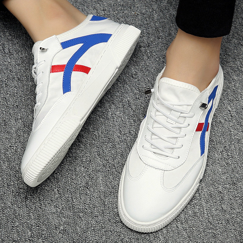Men's shoes Summer breathable 2021 new white board shoes Men's wave shoes Han version 100 hitch a casual little white shoes man