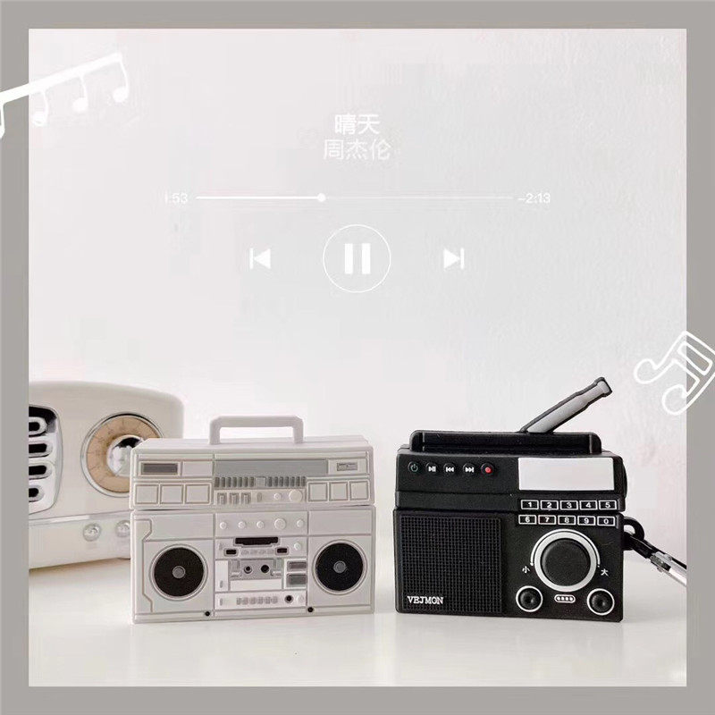 Retro radio cute suitable for airpodspro3 generation protective sleeve Apple 1 Bluetooth 2 generation silicone earphone shell
