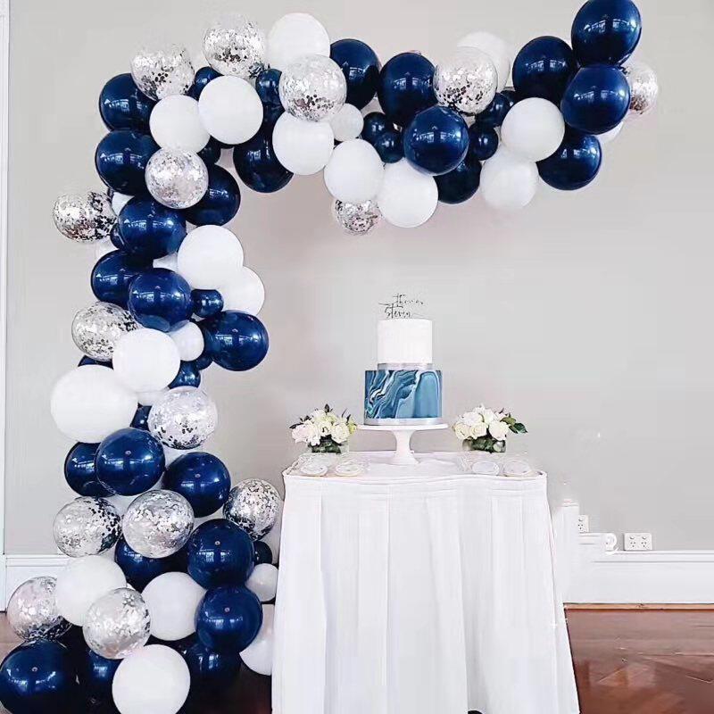Pearlescent Thickening Night Blue 10 Inch Round 18 Inch Balloon Birthday Wedding Balloon Scene Arrangement Ins Wedding Decorations