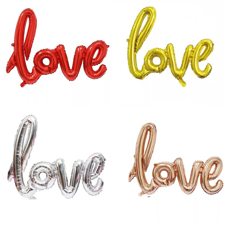 LOVE one-piece aluminum film balloon wedding arrangement wedding room wedding proposal balloon Valentine's Day decoration birthday party