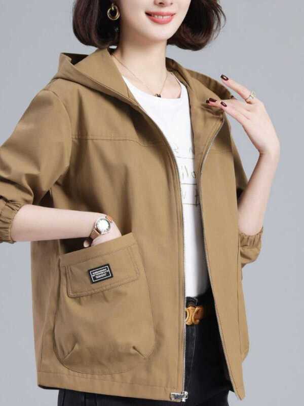 Clearance Sale: Spring and Autumn New Korean Style Hooded Casual Trench Coat, High-End, Elegant, Age-Reducing, Versatile Jacket Top Clearance Sale: Spring and Autumn New Korean Style Hooded Casual Trench Coat, High-End, Elegant, Age-Reducing, Versatile Jacket Top