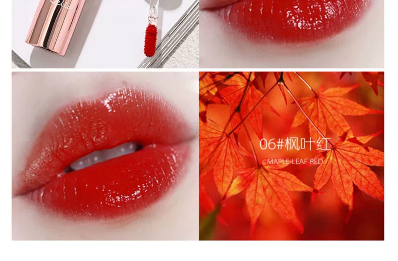 Ins super fire lip glaze giữ ẩm lâu dài dì Gu Li màu đỏ cuốn sách nhỏ màu đỏ Li Jiaqi khuyên dùng son bóng cho học sinh - Son bóng / Liquid Rouge