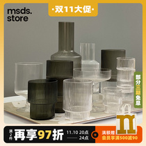 Officially authorized Danish ferm LIVING ripple vertical glass wine glass Nordic ripple cold drink juice cup