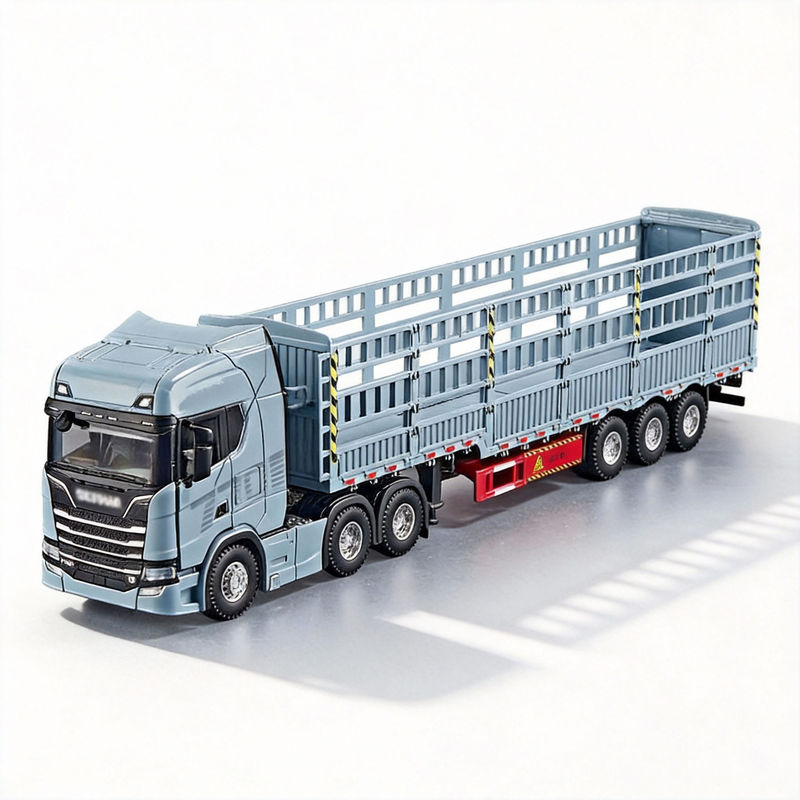 1/50 Scale Realistic Scania High-Barrier Truck Alloy Transport Vehicle Model Semi-Trailer Toy Car Birthday Gift