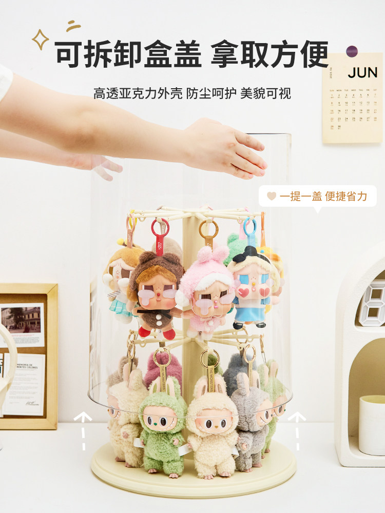 Labubu Display Box Is Suitable for Bubble Mart Doll Keychains, Figurine Display Cabinets, Blind Box Display Racks, and Storage