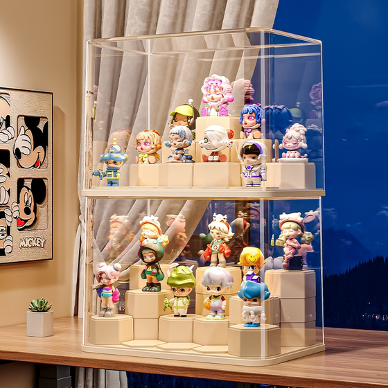 盲盒展示架收纳透明防尘亚克力手办玩具积木展示柜泡泡玛特展示盒