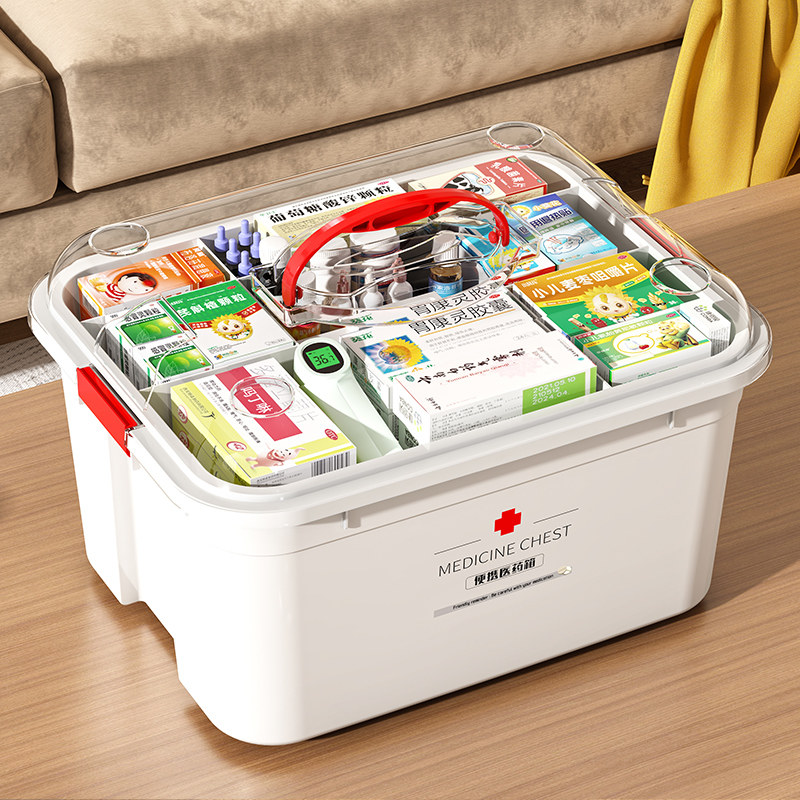 Home Medicine Box Home Dress Drug Storage Box Extra-large Capacity Children Multilayer Classified Medical Emergency Kit Small Medicine Case-Taobao