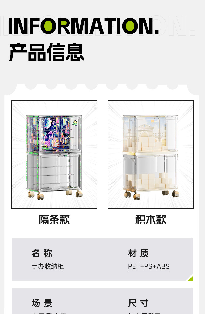手办展示柜透明盲盒收纳展示架适用乐高玩具模型积木收纳盒陈列柜