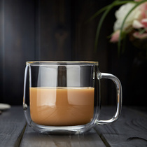 Double-layer glass with thick heat-resistant Net red summer transparent household breakfast oatmeal coffee Milk Cup