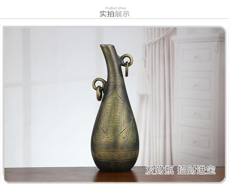 Imitation bronze furnishing articles of Chinese style household adornment ceramics handicraft sitting room whatnot rich ancient frame study ornament