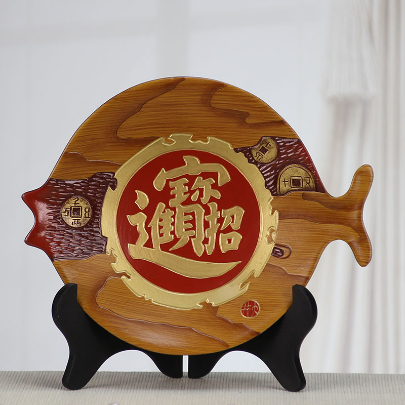 Great fish dish of Chinese style household decoration decoration wine porch ceramic crafts rich ancient frame TV ark, furnishing articles
