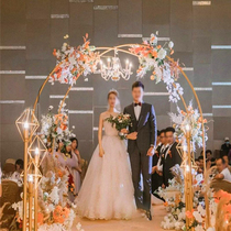 New Iron Art Wedding Celebration Single Tube Arch Shelf Background Decoration Round Door Round Flower Door Frame Single Pole Cirque Prop