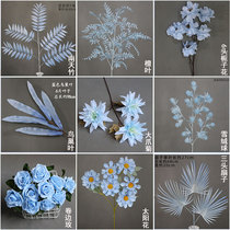 Wedding simulation simulation flower rose embroidered ball peony flower flower hall banquet ceiling blue flower flower plug