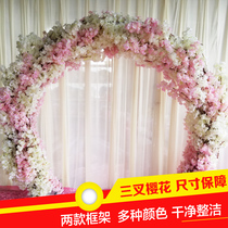 Wedding Celebration Custom Iron Art Arch Shelf Background Decoration Cherry Blossom Truss Arch Frame Round Flower Door Flower Wall Shelf
