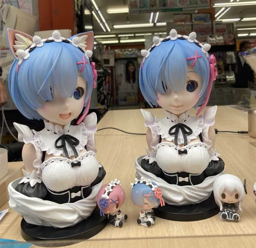 Spot Bandai Ichiban Prize: От нуля до другого мира Рем Эмилия Рам, бюст с кошачьими ушками