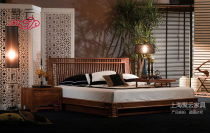 New Chinese bedroom double bed hedgehog sandal sculpture bed Lin porcelain Soodwood furniture