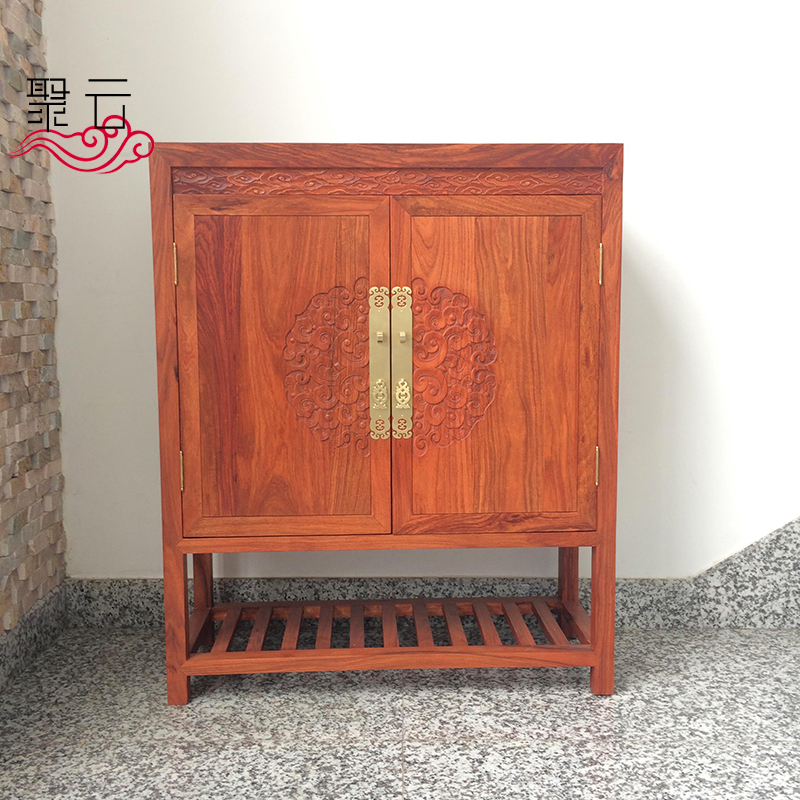 Simple Chinese shoe cabinet Old elm foyer shoe cabinet Redwood hedgehog locker Linjing furniture