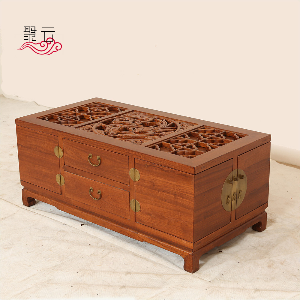 New Chinese box-type corner coffee table solid wood elm coffee table Chinese classical furniture) Ming and Qing high-end classical home