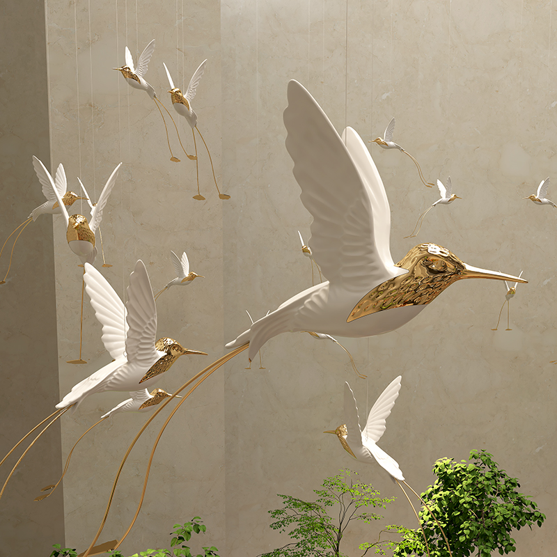 Youxue Club ホテルペンダント 鳥 ウェディング 空中天井ペンダント 鳥 装飾金具 ウェディング小道具