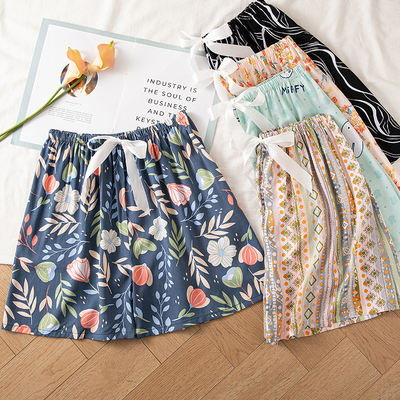 Summer cotton silk pajama pants, women's thin artificial cotton shorts, loose and casual, can be worn over Japanese-style single pants, home three-inch pants