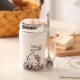 Phim hoạt hình cốc gốm sáng tạo dễ thương với nắp có muỗng công suất lớn bình lock&lock