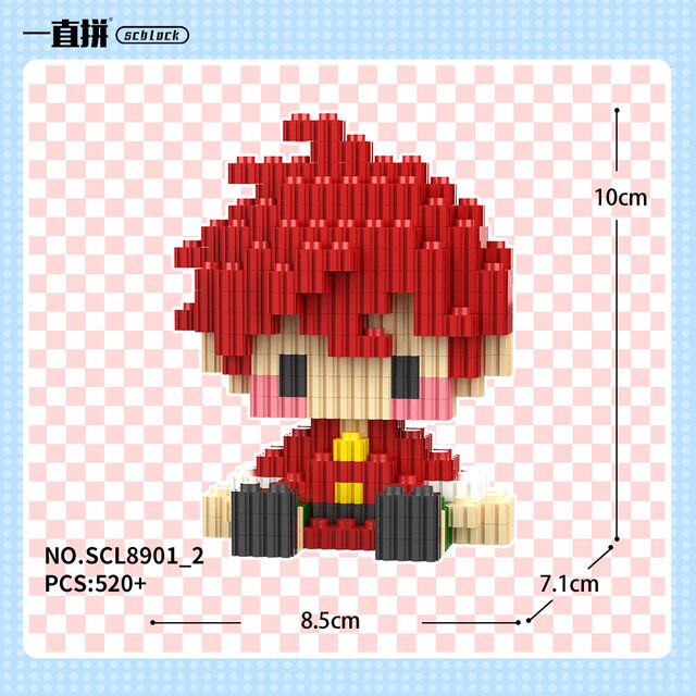 Ranma ½ Anime Merchandise Tendo Akane Sanpū Assembled Educational Toy Interlocking Building Block Model Small Figurine
