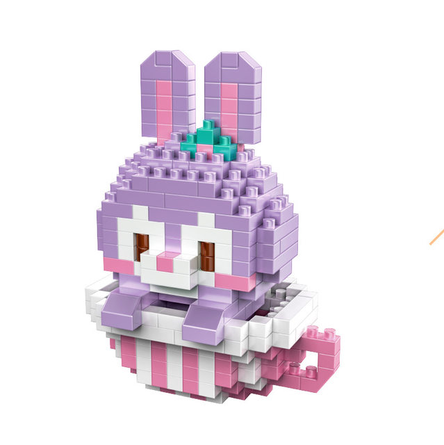 Small particle assembled building blocks, cute cartoon cup, cinnamon dog, star dew, Pokémon, children's educational toy gift