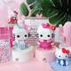 Anime Cartoon Character Hellokitty Assembled Building Blocks Hello Kitty Toy Model Ornaments Girl Birthday Gift