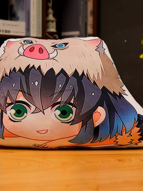 Two-Dimensional Anime Demon Slayer Merchandise Pillowcases Featuring Tanjiro, Zenitsu, Nezuko, Shinobu, and Giyu Plush Toys