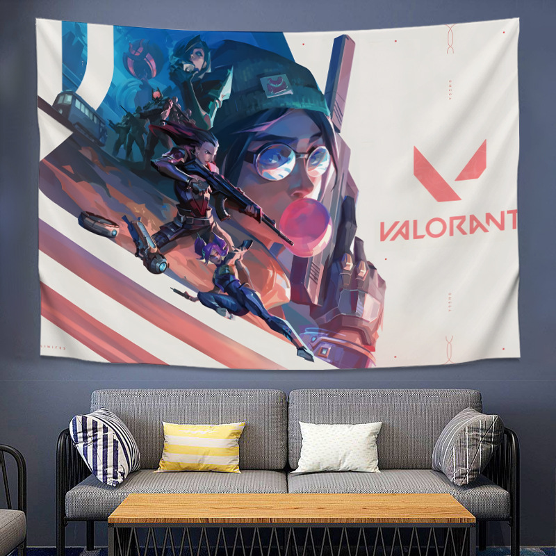 Valorant Kai'Sa, Jhin, Kai'Sa, Fearless Contract Merchandise Poster Dormitory Cover-Up Decoration Background Wall Cloth Hanging Cloth Valorant Kai'Sa, Jhin, Kai'Sa, Fearless Contract Merchandise Poster Dormitory Cover-Up Decoration Background Wall Cloth Hanging Cloth