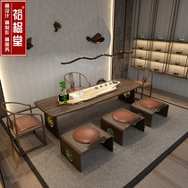 New Chinese Solid Wood Zen Tea Table And Chairs Combination Brief Tea Art Table Modern Tea Kung Fu Office Tea Table Furniture